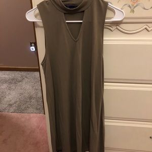Army green mid thigh length dress
